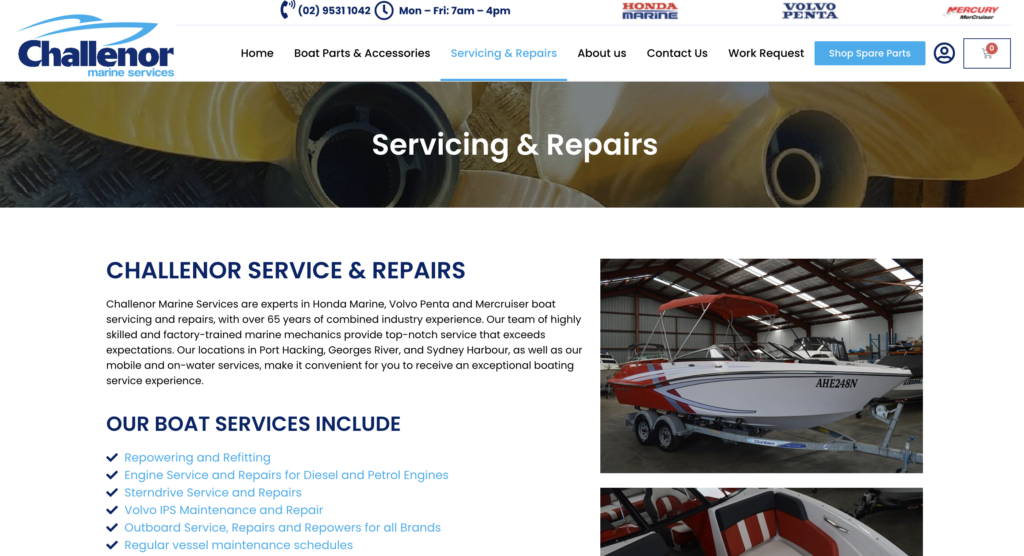 Challenor Marine Services Servicing