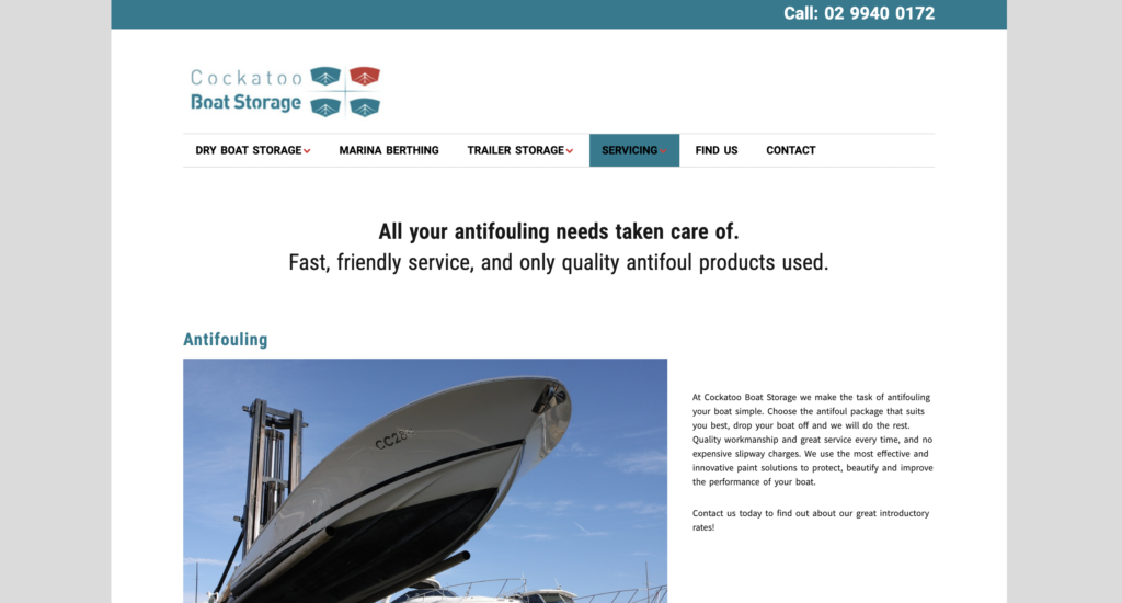 Cockatoo Boat Storage Antifoul