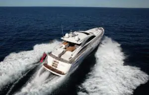 Princess V70 saloon with panoramic glazing and new Alcantara linings