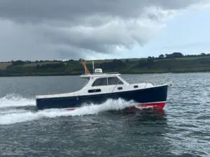 2014 Duchy 27 motor launch with classic lines and teak decks