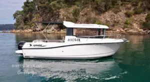 2015 Arvor 675 Sportsfish for sale, side profile at rest on the Central Coast NSW