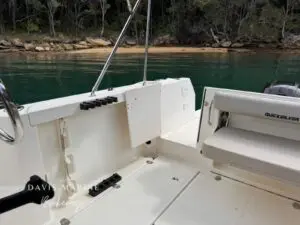 Arvor 675 Sportsfish cockpit with live bait tank and storage