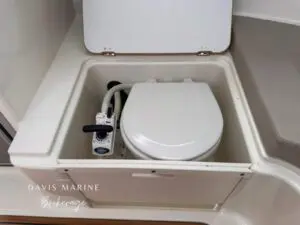 Marine toilet compartment in the Arvor 675 Sportsfish