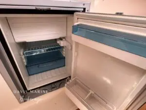 Fridge in the Arvor 675 Sportsfish wheelhouse