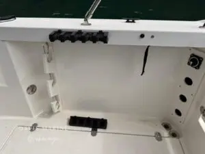 Cockpit storage locker in the Arvor 675 Sportsfish