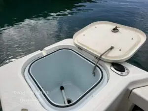 Cockpit lazarette hatch in the Arvor 675 Sportsfish