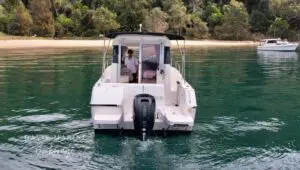 Arvor 675 Sportsfish stern view under way on the Central Coast