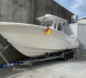 Sea Fox 328 Commander stored in a FabDock
