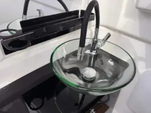 Galley sink and tap on the Mar.Co 35 R-Evolution