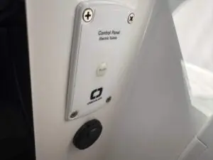 Electric telescopic table control panel on the Mar.Co 35 R-Evolution