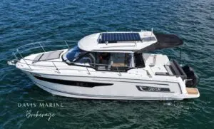 2020 Jeanneau Merry Fisher 895 aerial view, side profile
