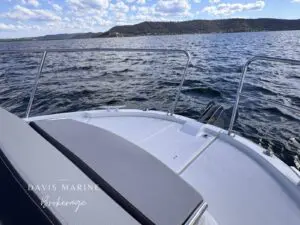 2020 Jeanneau Merry Fisher 895 foredeck looking aft