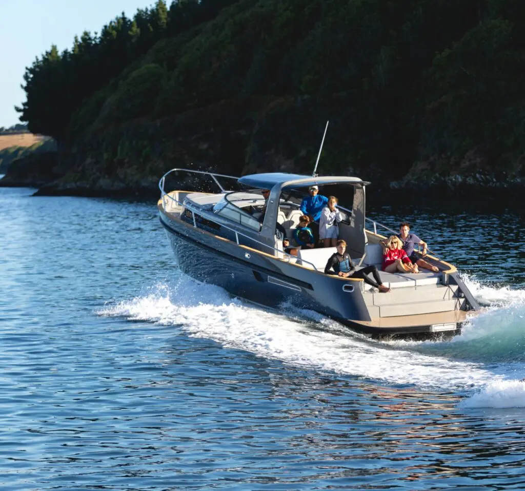 Cockwells Duchy Sport on the water at the Southampton International Boat Show 2022, the model reviewed by Motor Boat and Yachting