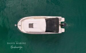 Aerial top-down view of the Arvor 675 Sportsfish showing the deck layout