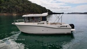 Arvor 675 Sportsfish three-quarter bow view from the starboard side