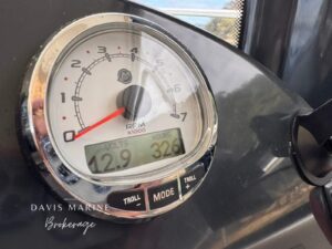 Mercury engine gauge at the Arvor 675 Sportsfish helm