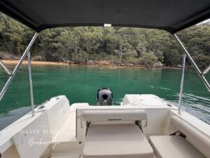 Arvor 675 Sportsfish cockpit looking aft from the wheelhouse