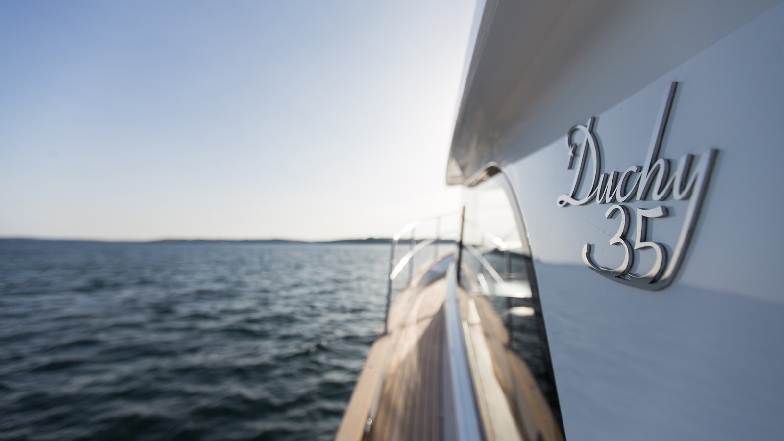 Exterior detail of the Duchy 35 motor launch Delilah, built by Cockwells in Cornwall